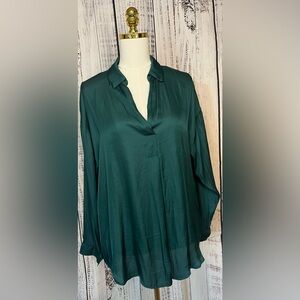 💚 NWT Lush Emerald Green Blouse | Nordstrom | Size L 💚